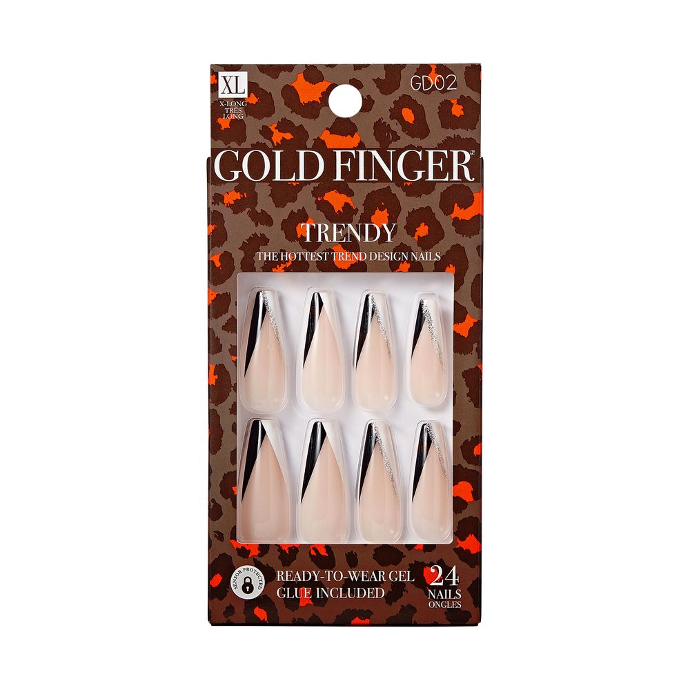 Kiss GoldFinger Gel Glam 24 Nails - Roller Coaster - Ebonyline.com